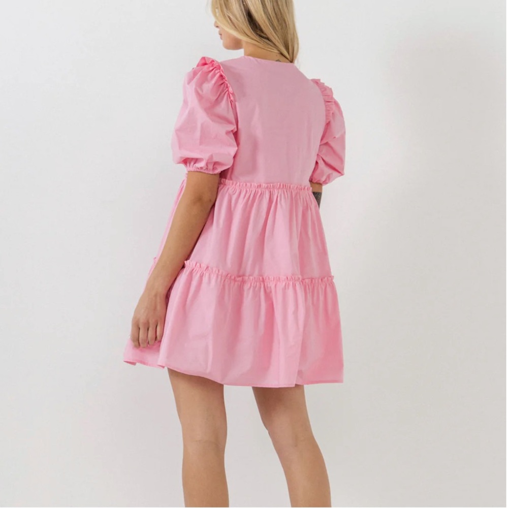 English Factory Pink Ruffle Mini Dress - Picture 2 of 5